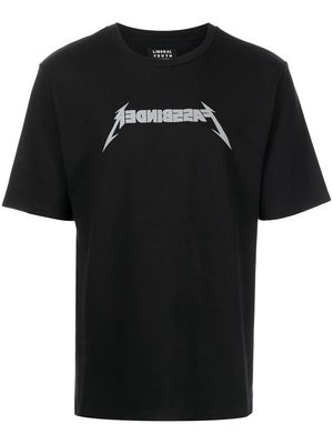 Liberal Youth Ministry reversed Fassbinder logo T-shirt - Black