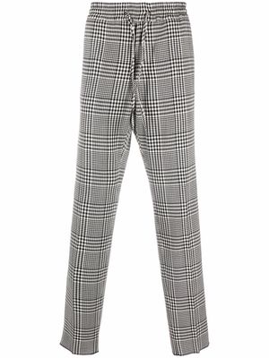 Versace drawstring-waistband checkered trousers - White
