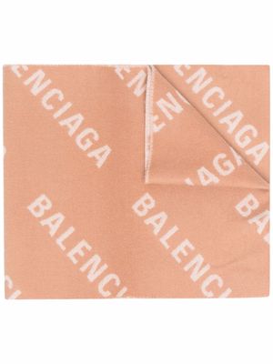 Balenciaga all-over logo scarf - Neutrals