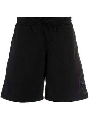 McQ Swallow logo front swim shorts - Black