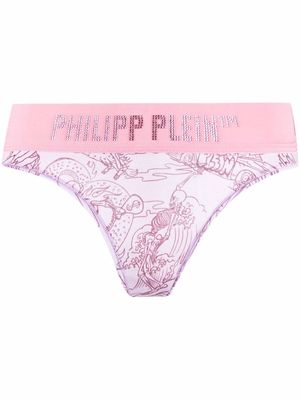 Philipp Plein logo-waistband thong - Pink