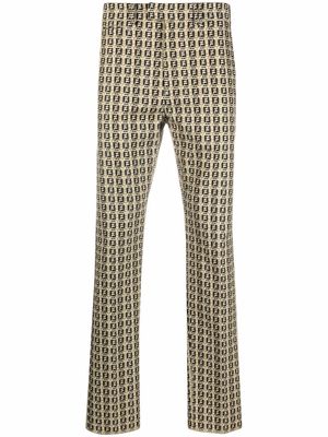Fendi FF-print mid-rise trousers - Neutrals