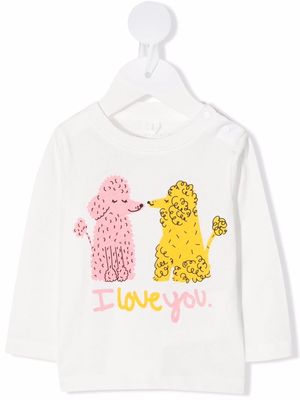 Stella McCartney Kids Love Poodles long-sleeve T-shirt - White
