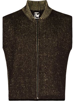 GR10K zip-up metallic vest - Brown