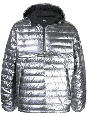 Mostly Heard Rarely Seen quarter zip puffer jacket - Silver