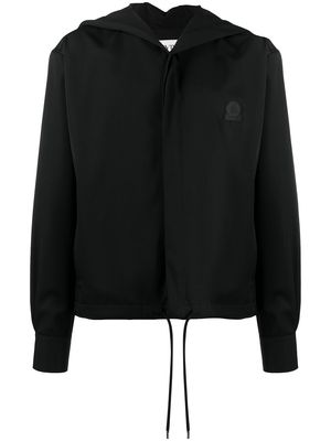 LANVIN logo patch button-up hoodie - Black