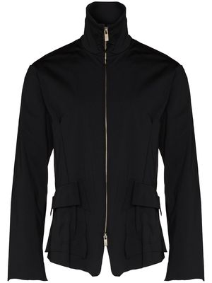 sulvam overlapping zipped jacket - Black
