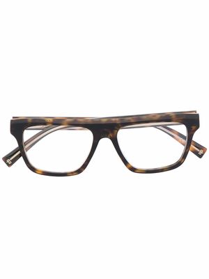 Givenchy Eyewear tortoiseshell-effect rectangle-frame glasses - Brown