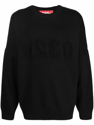 032c logo-embroidered knitted jumper - Black