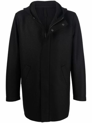 Harris Wharf London single-breasted hooded virgin wool coat - Black