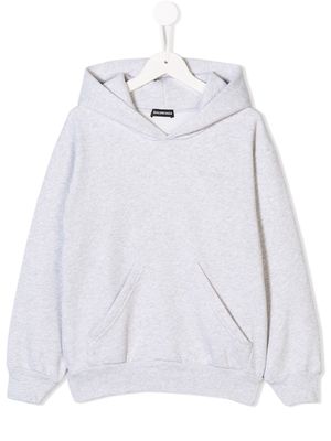 Balenciaga Kids logo embroidered hoodie - Grey