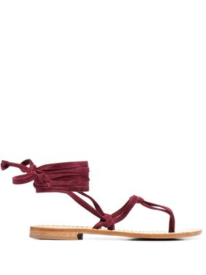 P.A.R.O.S.H. tie-strap suede sandals - Red