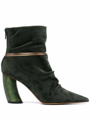 Angelo Figus ring detail ankle boots - Green