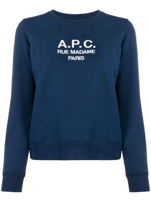 A.P.C. logo knitted top - Blue