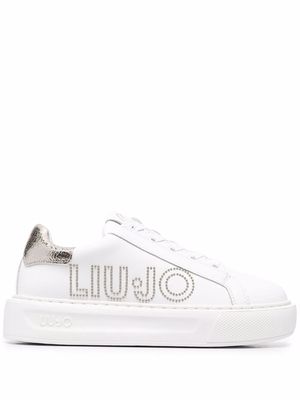 LIU JO studded logo lace-up sneakers - White