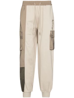 Feng Chen Wang panelled terry track pants - Grey
