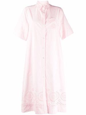 P.A.R.O.S.H. broderie-anglaise midi shirtdress - Pink