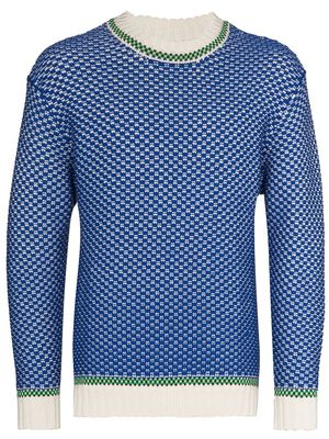 BODE Caspian Tuck stitched-knit jumper - Blue