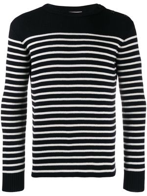 Saint Laurent marinère striped knitted jumper - Black