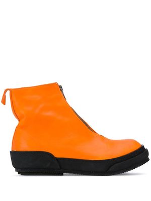 Guidi color-block front-zip boots - Orange