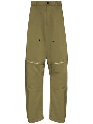 Stone Island Shadow Project vent-panel straight-leg trousers - Green