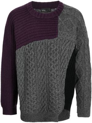 Kolor colour-block wool jumper - Grey