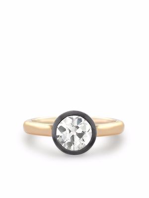 Pragnell 18kt rose and blackened white gold Legacy old cut diamond solitaire ring - Pink