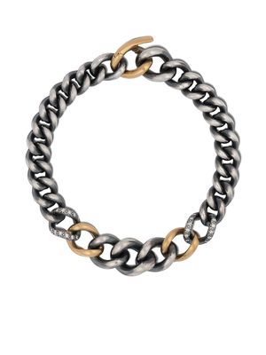 hum 18kt yellow gold sterling silver chain bracelet
