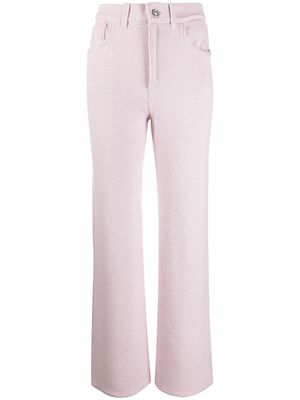 Barrie high-waisted cashmere-blend trousers - Pink