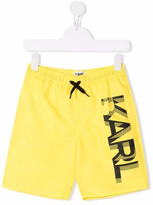 Karl Lagerfeld Kids logo-print swim shorts - Yellow