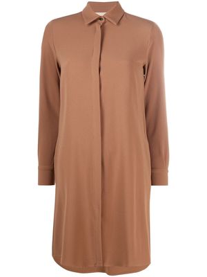 Blanca Vita long-sleeved shirt dress - Brown
