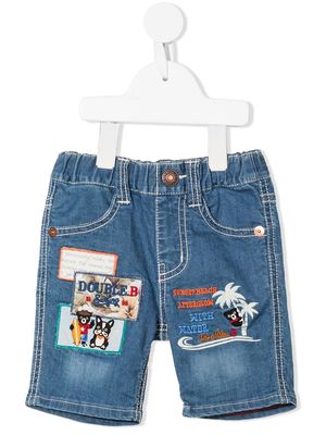 Miki House embroidered-design jeans - Blue