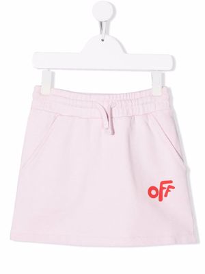 Off-White Kids rounded-logo mini skirt - Pink