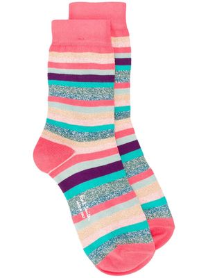 PAUL SMITH striped pattern socks - Pink