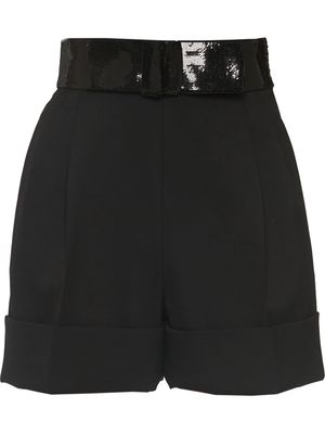 Miu Miu sequin embellished waistband shorts - Black