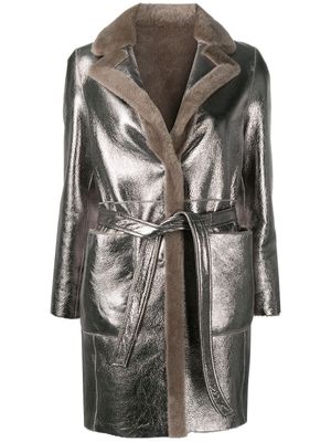 Blancha reversible leather jacket - Silver