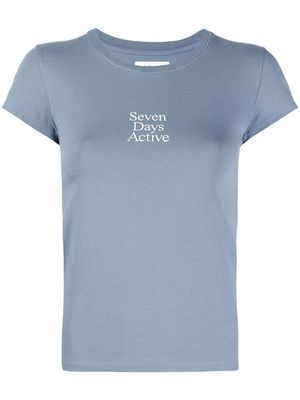7 DAYS Active logo-print crewneck T-shirt - Blue