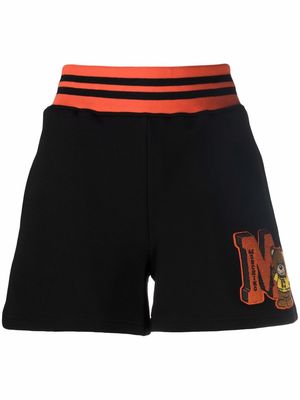 Moschino logo-print cotton shorts - Black