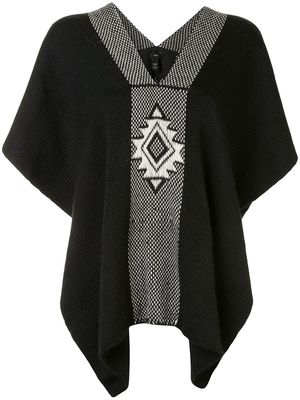 VOZ Estrella knitted poncho - Black