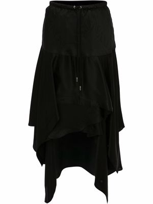 JW Anderson layered asymmetric midi skirt - Black