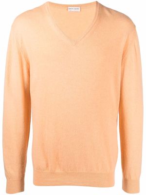 Pierre Cardin Pre-Owned 2000s V-neck cashmere knitted jumper - Orange