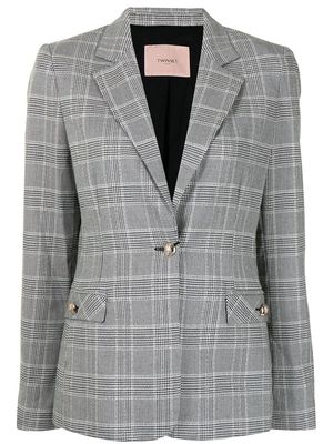 TWINSET check print blazer - Grey