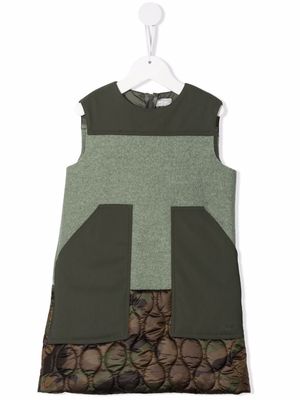 Il Gufo sleeveless patchwork dress - Green