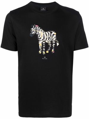 PS Paul Smith Zebra-print organic cotton T-shirt - Black