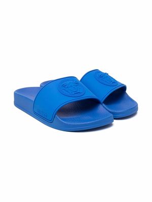 Versace Kids Medusa pool slides - Blue