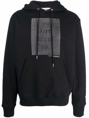 Helmut Lang x Hank Willis slogan-print hoodie - Black