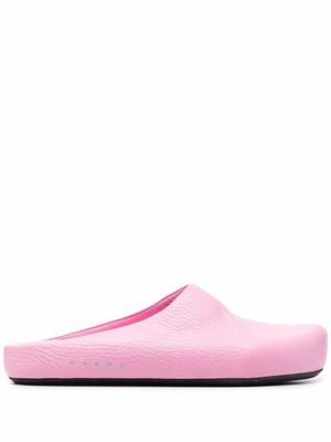 Marni textured-leather slippers - Pink