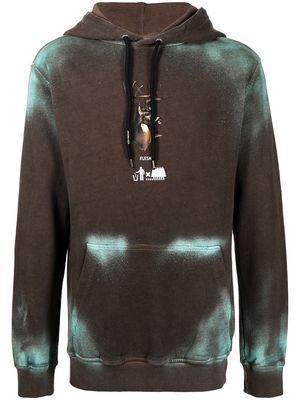 Mauna Kea spray deer hoodie - Brown