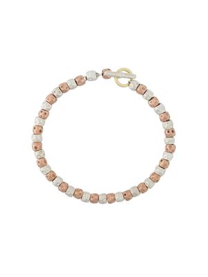 Dodo 9kt rose gold and silver bead Granelli bracelet - Pink