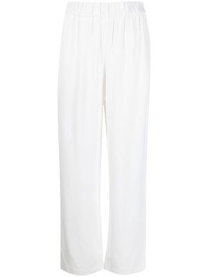 Co elasticated waistband straight trousers - White